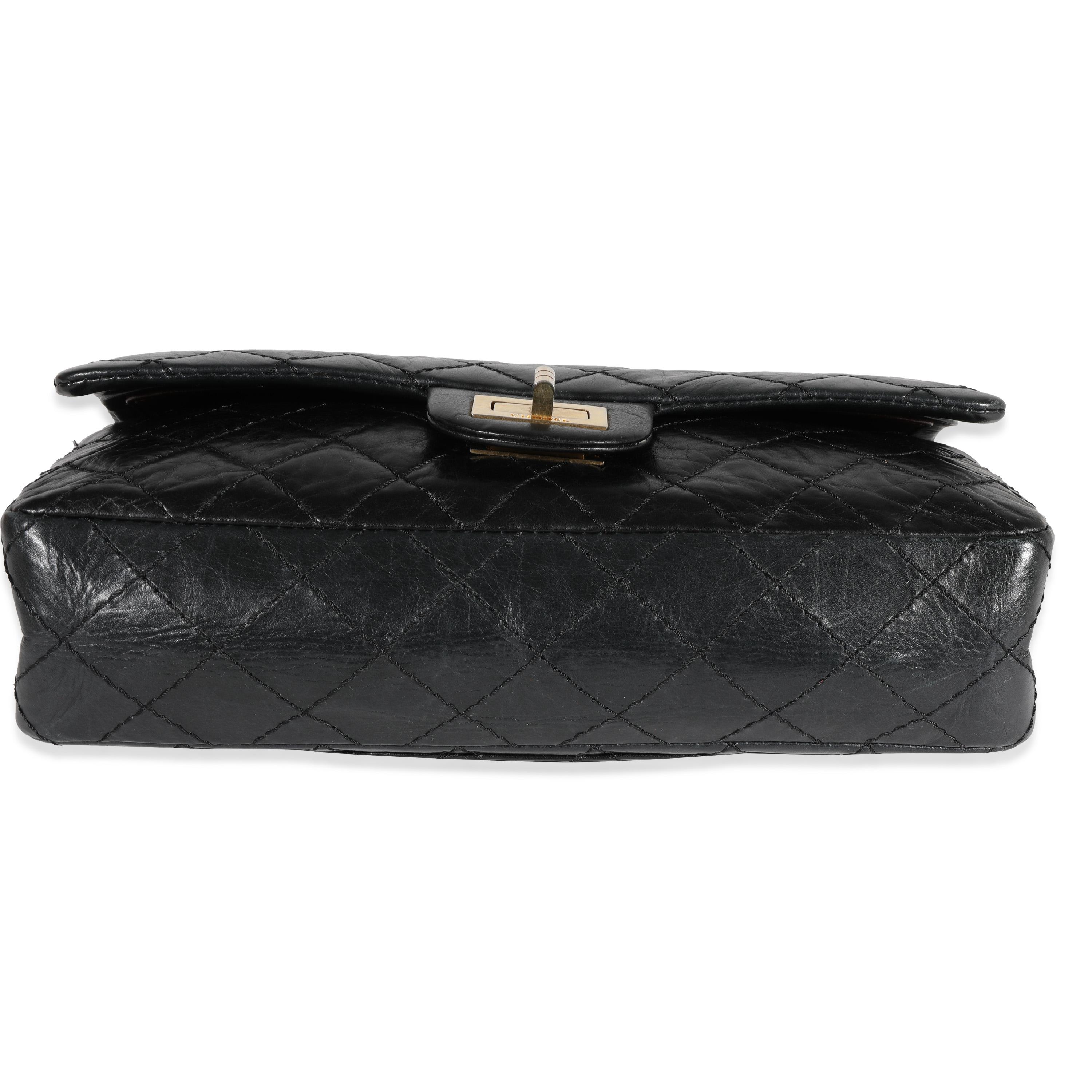 Chanel Black Quilted Aged Calfskin 50th Anniversary Reissue 2.55 225 Double Flap 2