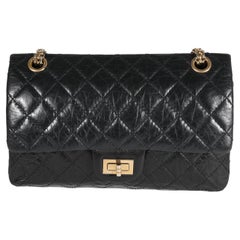Chanel Black Quilted Aged Calfskin 50th Anniversary Reissue 2.55 225 Double Flap
