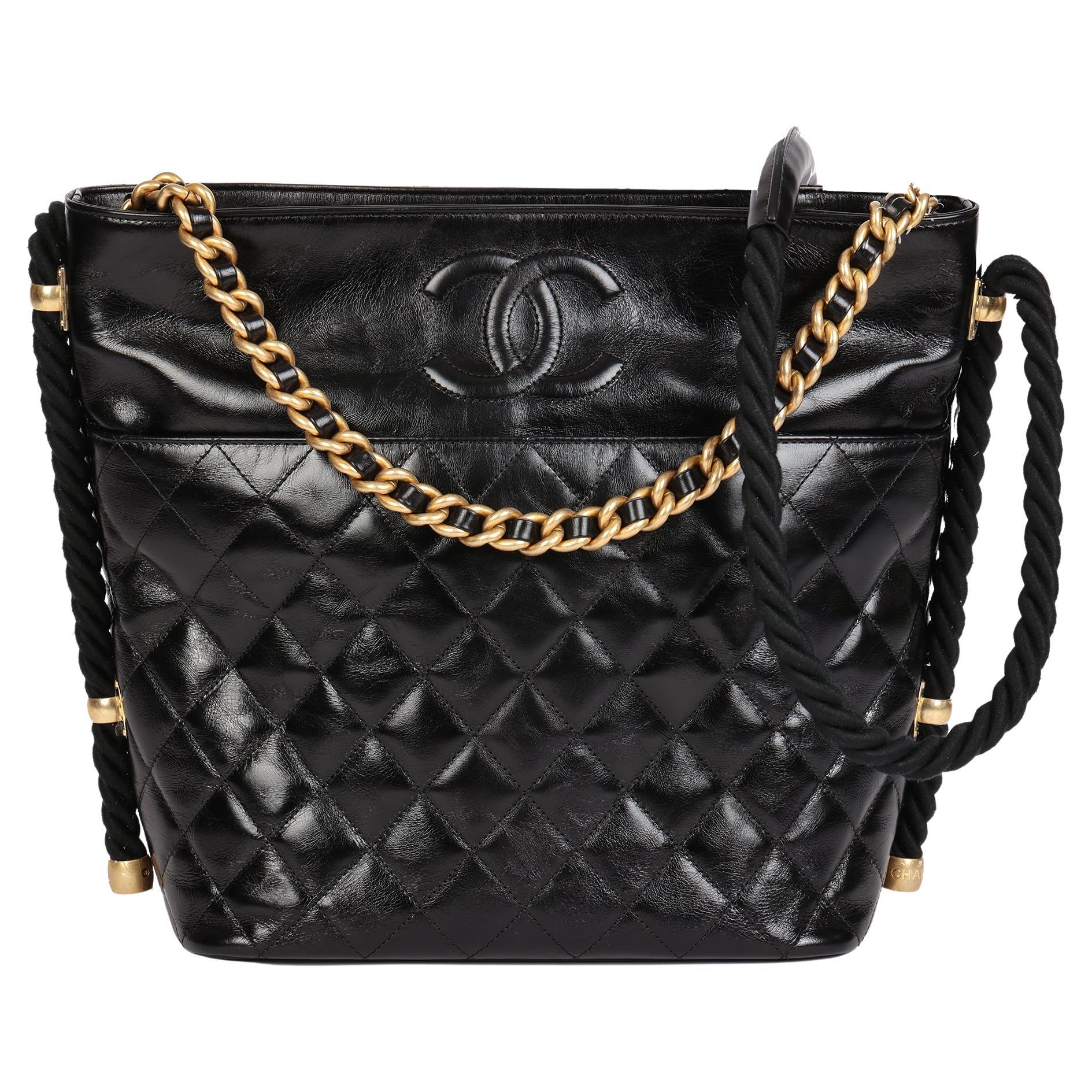 Chanel Black Aged Calfskin Quilted Medium Gabrielle Hobo Bag rt $4