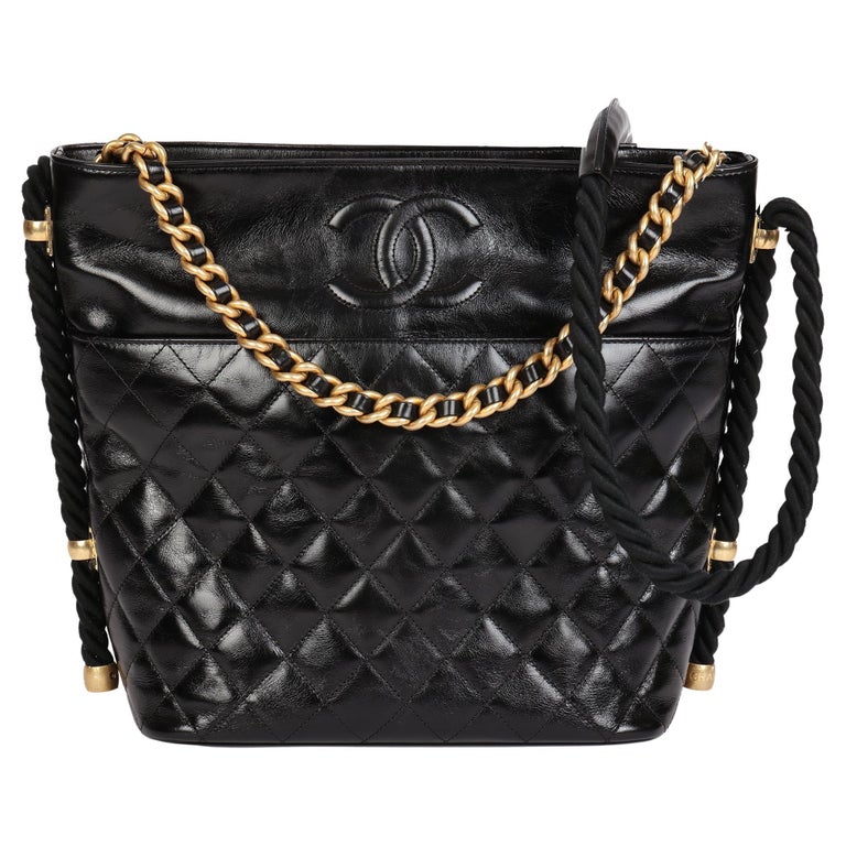 CHANEL Black Quilted Aged Calfskin Leather En Vogue Hobo Bag For Sale ...