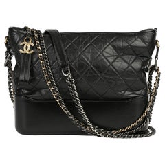 Chanel Black Quilted Aged Calfskin Leather Gabrielle Hobo Bag