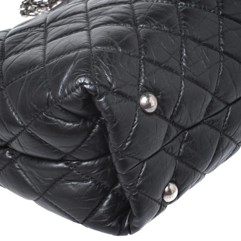 Chanel Black Quilted Aged Calfskin Leather Large Reissue Tote 4