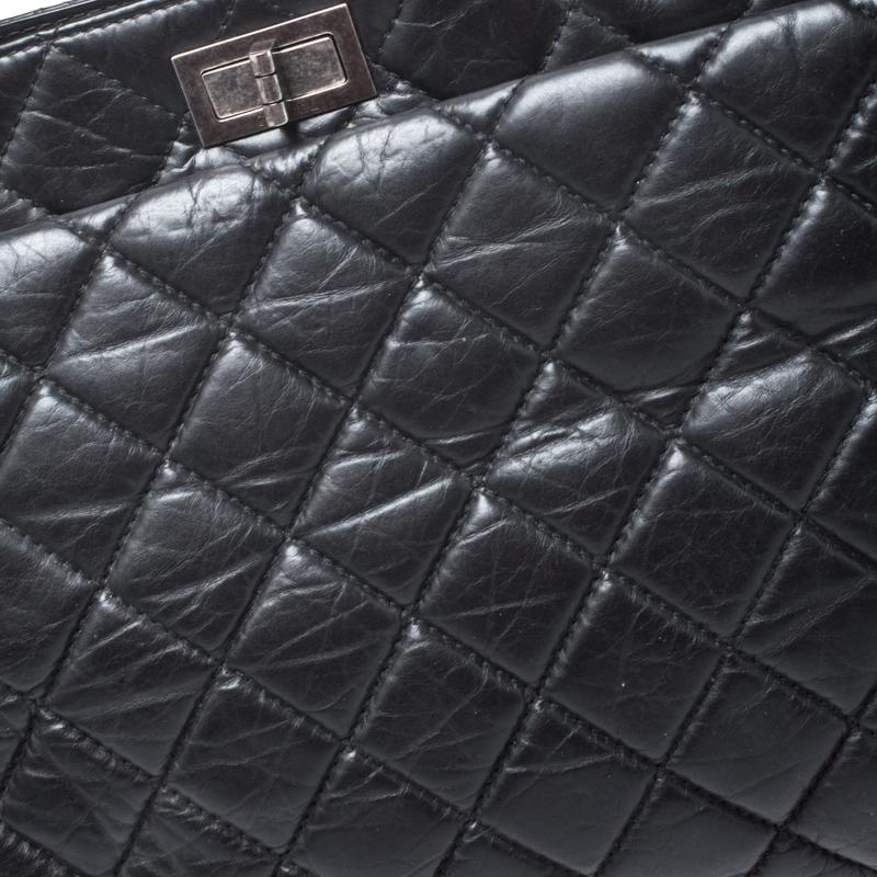 Chanel Black Quilted Aged Calfskin Leather Large Reissue Tote at ...