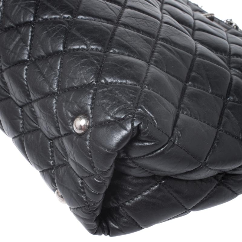 Chanel Black Quilted Aged Calfskin Leather Large Reissue Tote 2