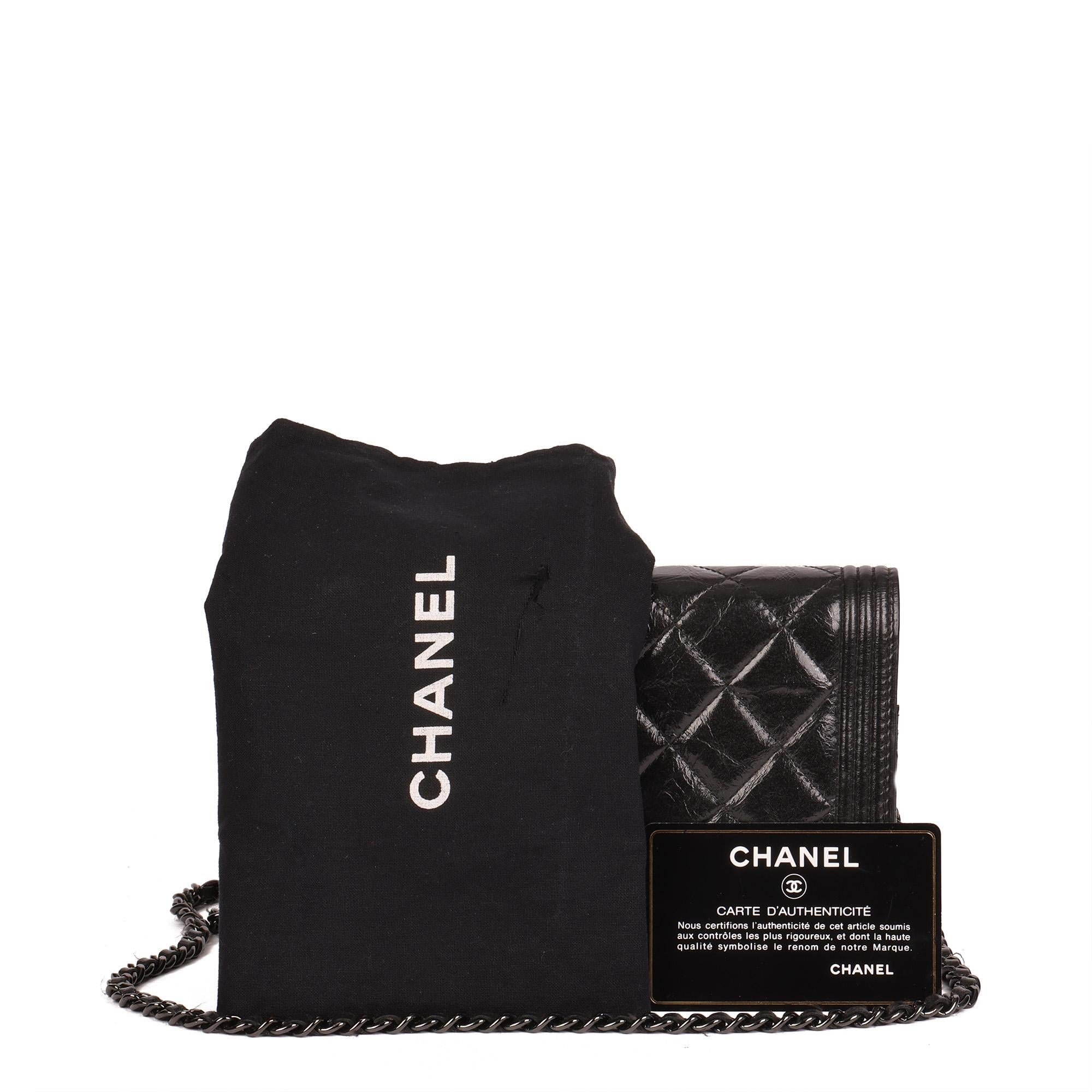 CHANEL Black Quilted Aged Calfskin Leather SO Black Le Boy Wallet-on-Chain WOC 5