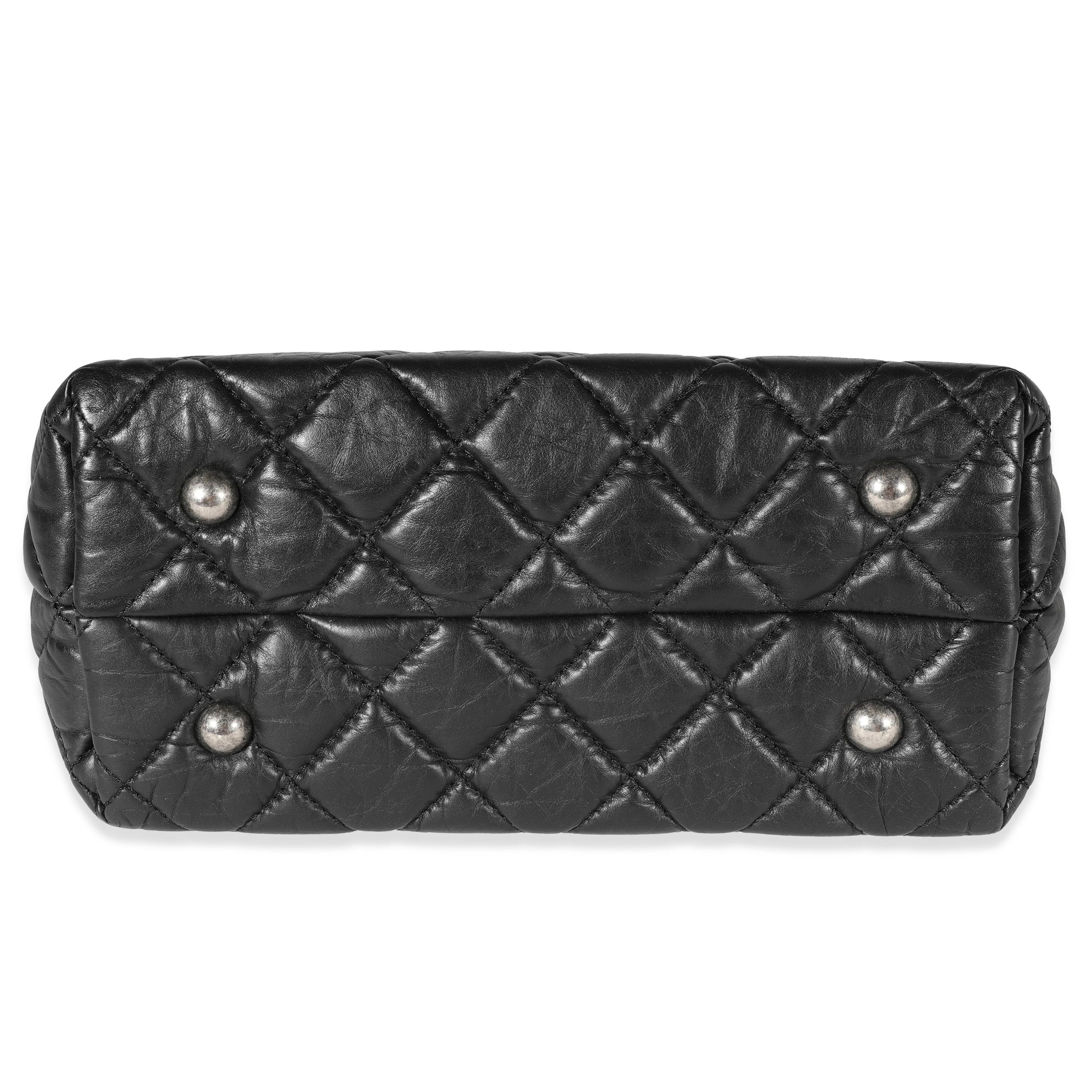 Chanel Black Quilted Aged Calfskin Reissue Shopping Tote For Sale 3