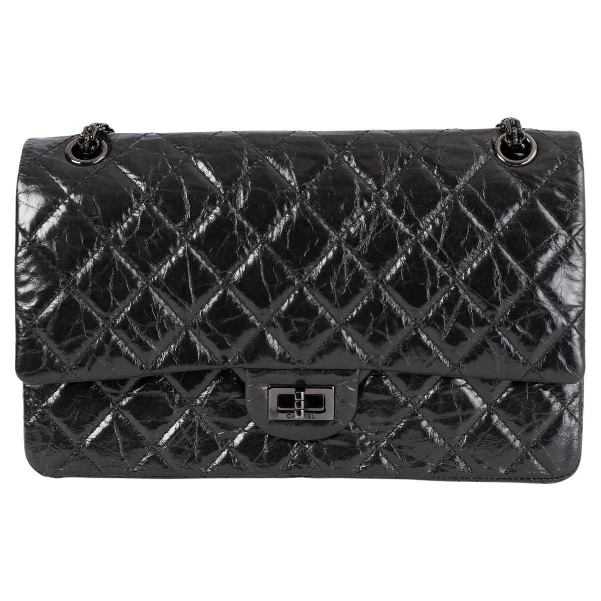 CHANEL black quilted aged leather 2.55 LARGE REISSUE 226 Shoulder Bag ...