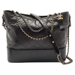 Chanel Black Quilted Aged Leather Large Gabrielle Hobo
