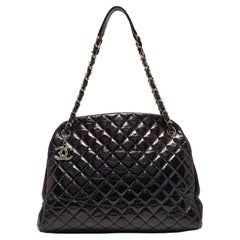 Chanel Black Quilted Aged Leather Large Just Mademoiselle Bowling Bag