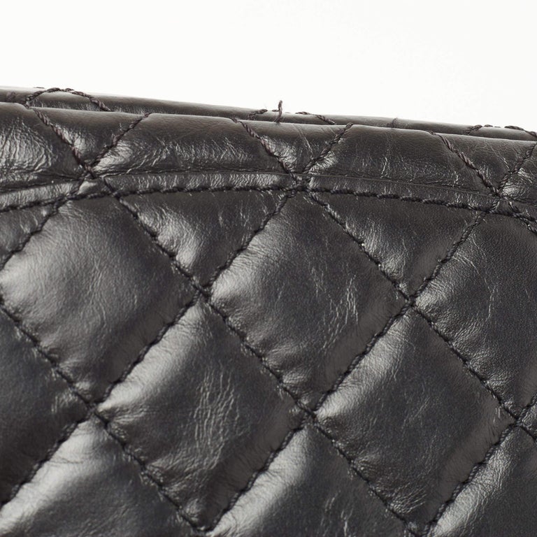 Chanel Black Quilted Aged Leather Lucky Charms Reissue 2.55