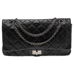 Chanel Black Quilted Aged Leather Reissue 2.55 Classic 227 Flap Bag