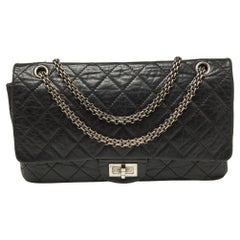 Chanel Black Quilted Aged Leather Reissue 2.55 Classic 227 Flap Bag