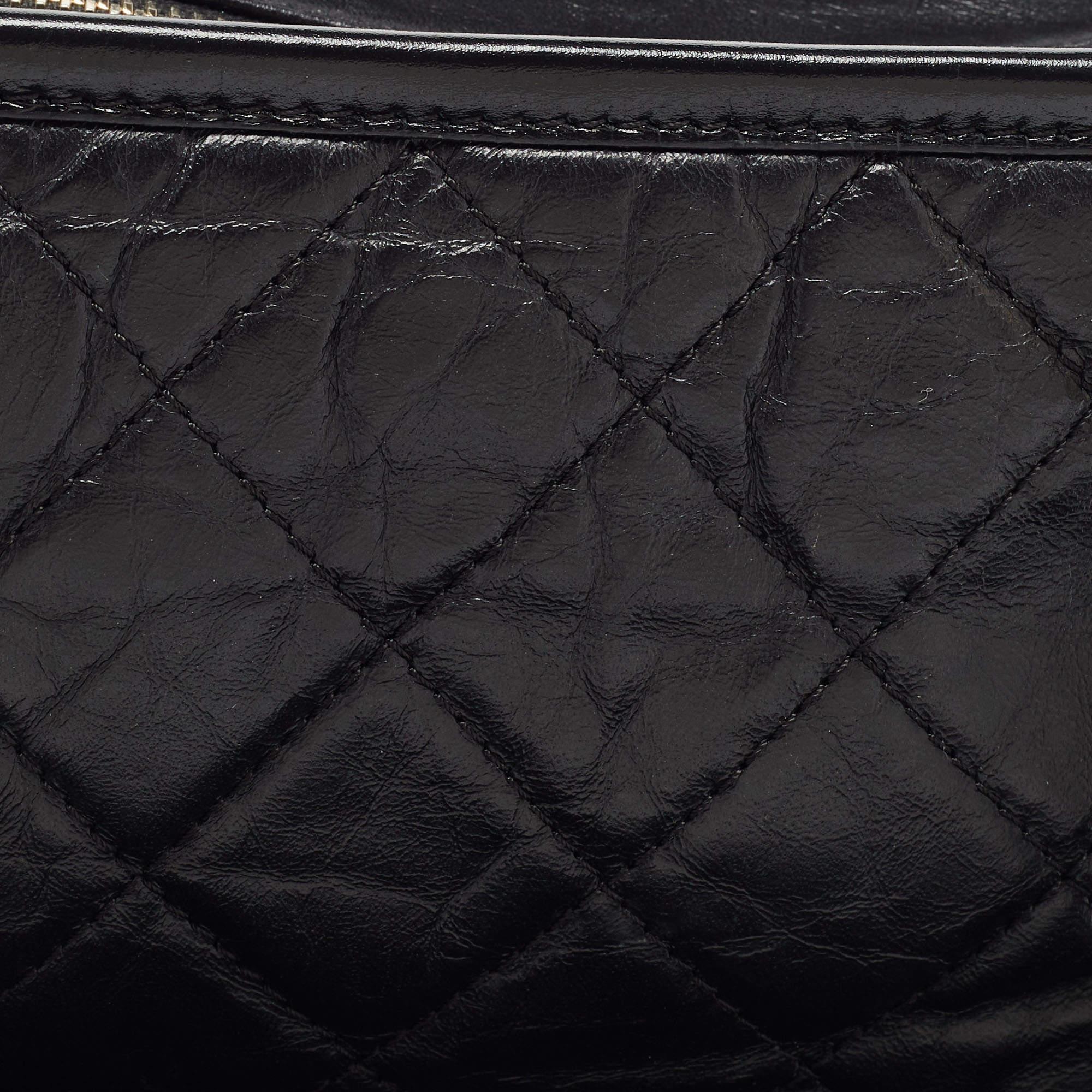 Chanel Black Quilted Aged Leather Small Gabrielle Hobo 5