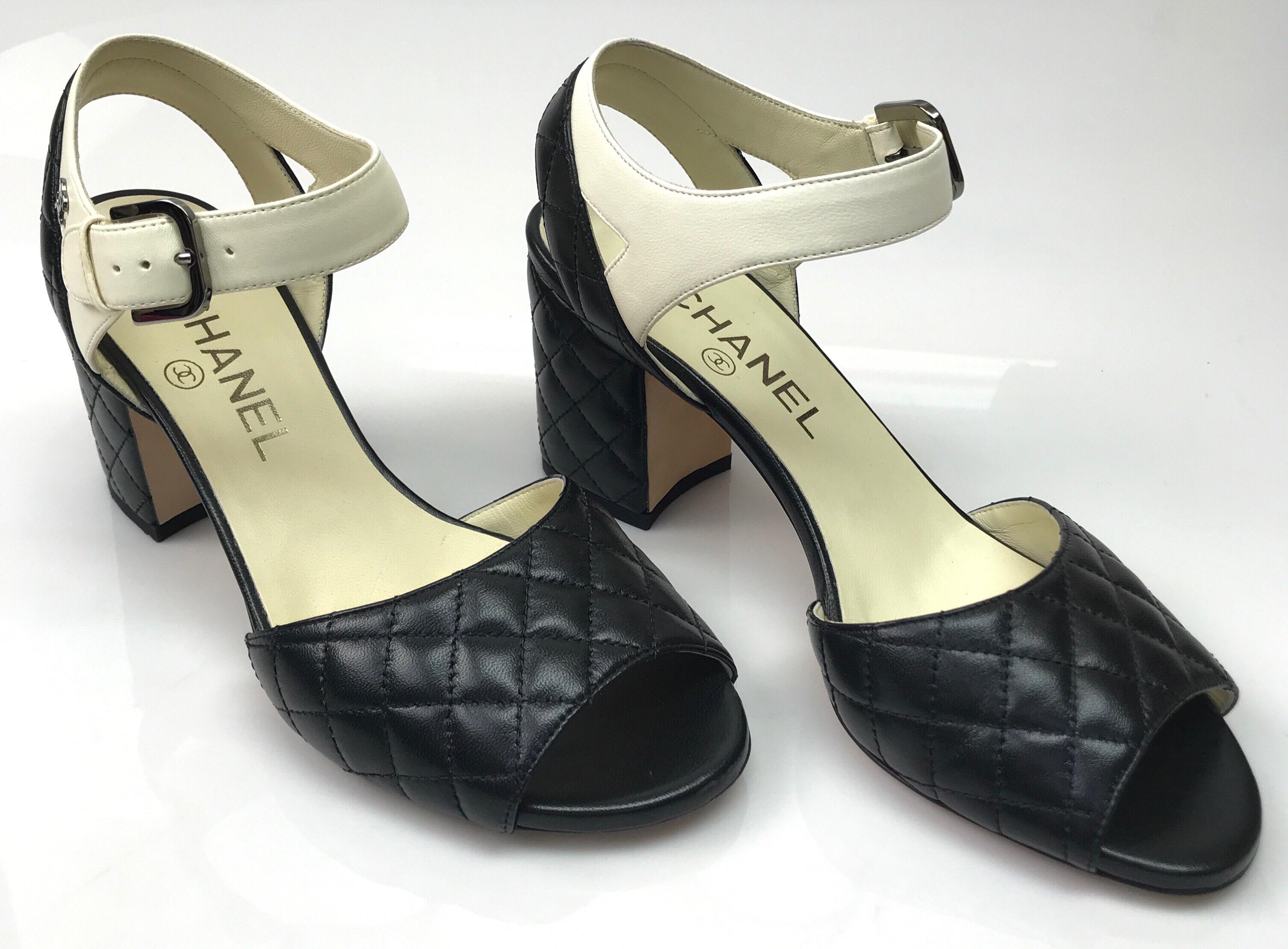black quilted sandal
