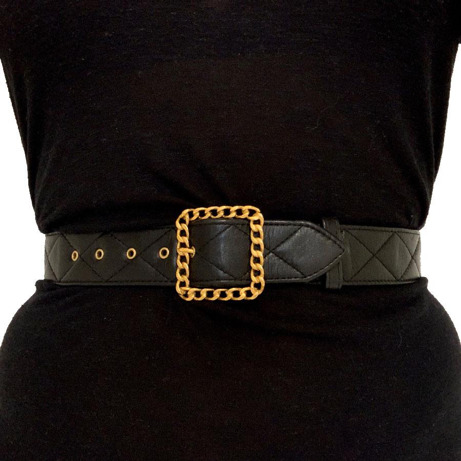 Women's CHANEL Black Quilted Belt
