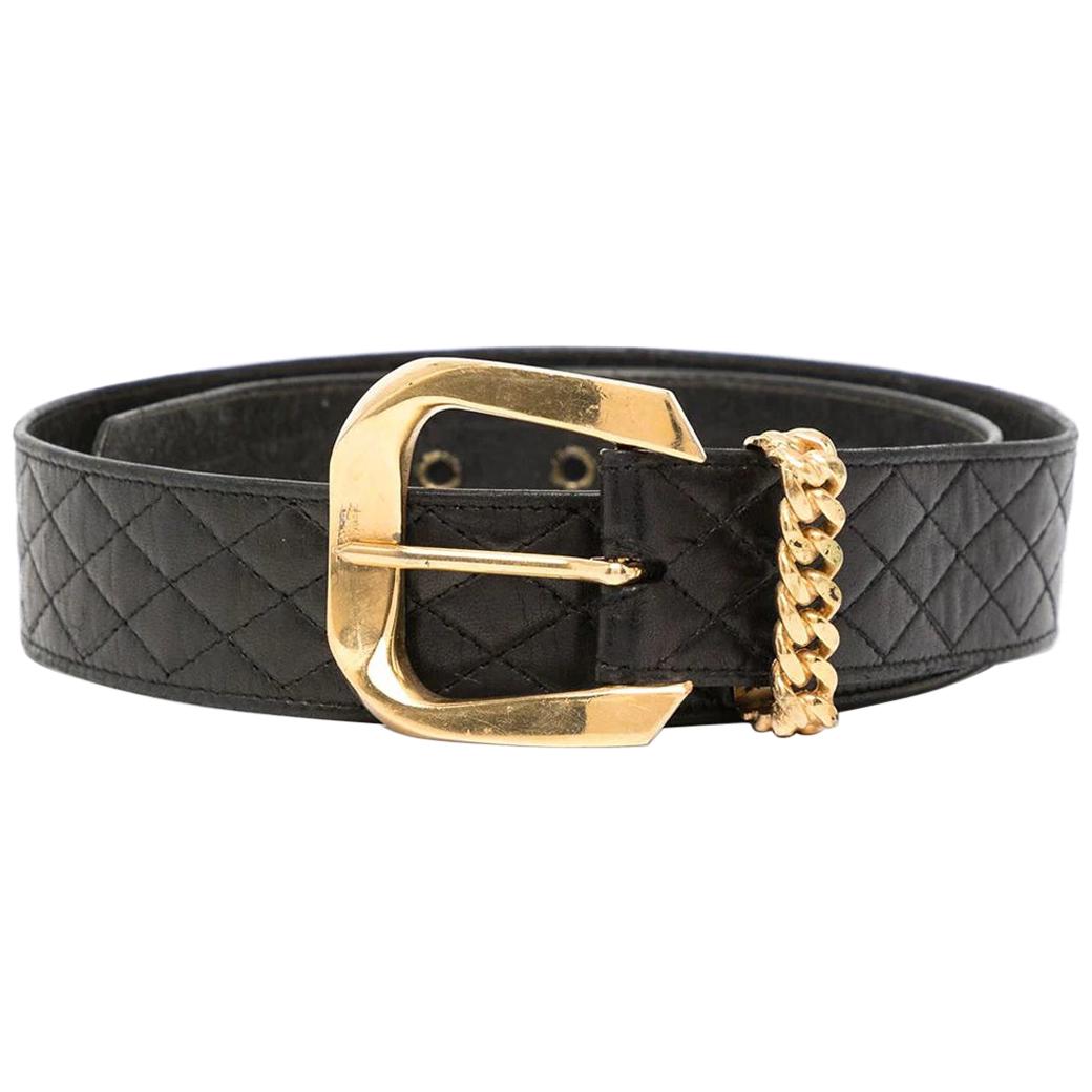 Chanel Black Quilted Belt