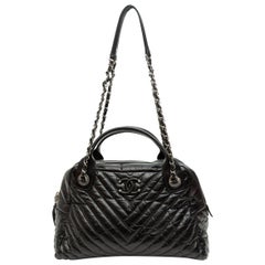 Chanel Black Quilted Bowler Shoulder Bag