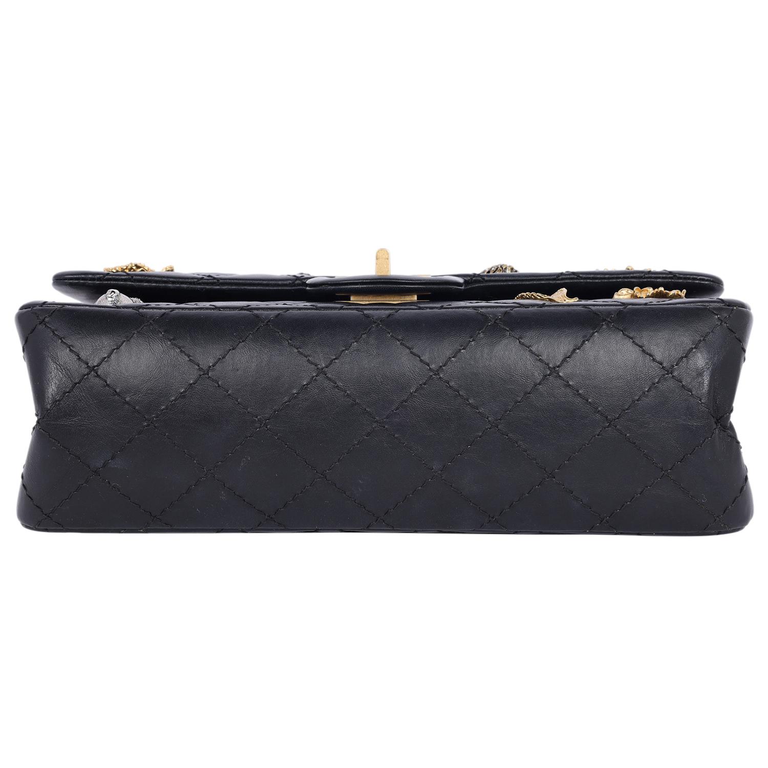 Chanel Black Quilted Calfskin 2.55 Lucky Charms Reissue Flap Bag 6