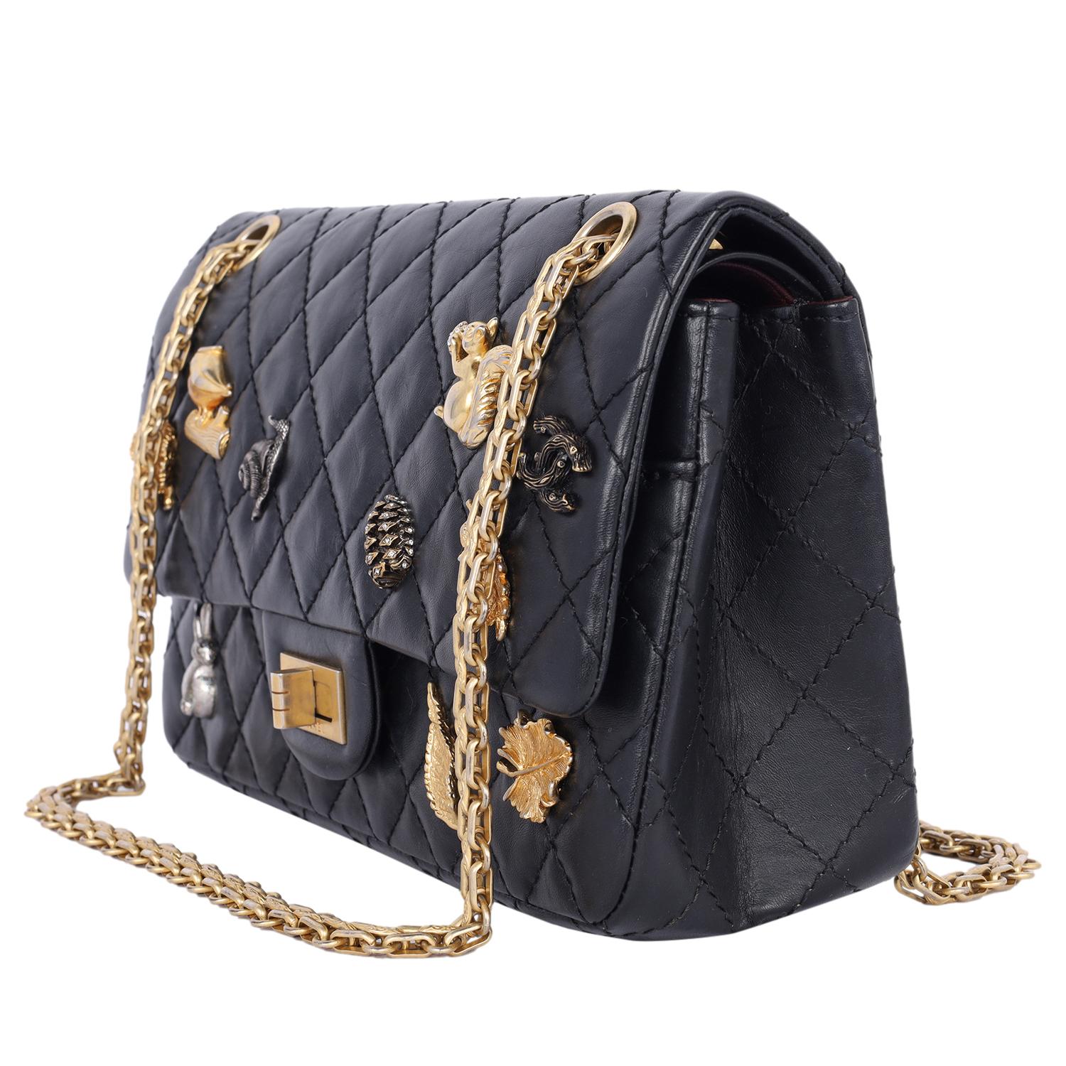 Chanel Black Quilted Calfskin 2.55 Lucky Charms Reissue Flap Bag 1