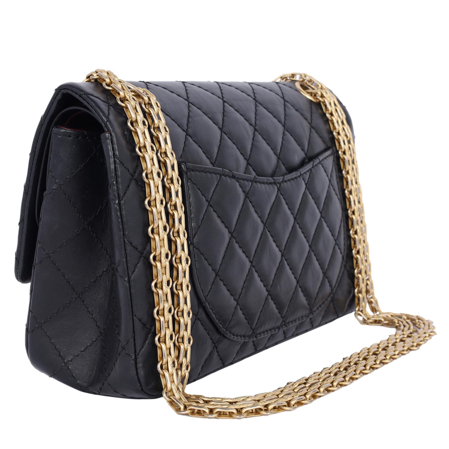 Chanel Black Quilted Calfskin 2.55 Lucky Charms Reissue Flap Bag 3