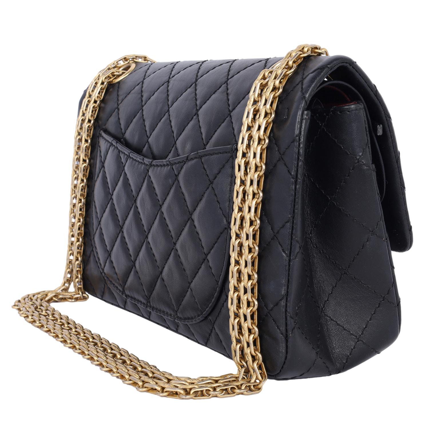 Chanel Black Quilted Calfskin 2.55 Lucky Charms Reissue Flap Bag 4