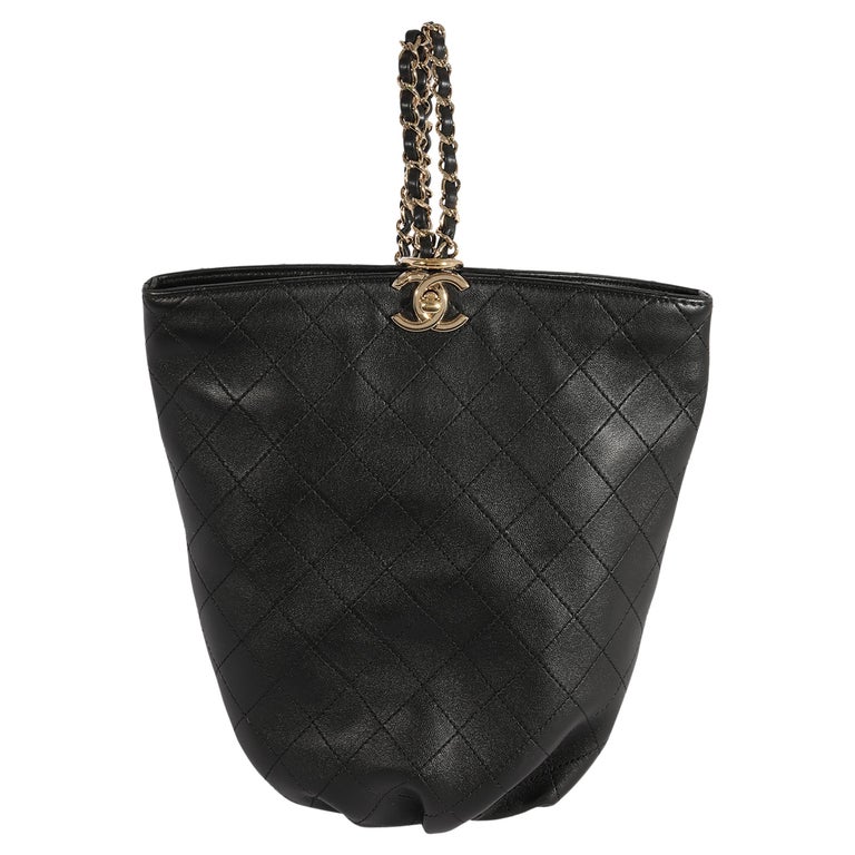Chanel Black Quilted Calfskin Balloon Bucket Sling Backpack For Sale at  1stDibs