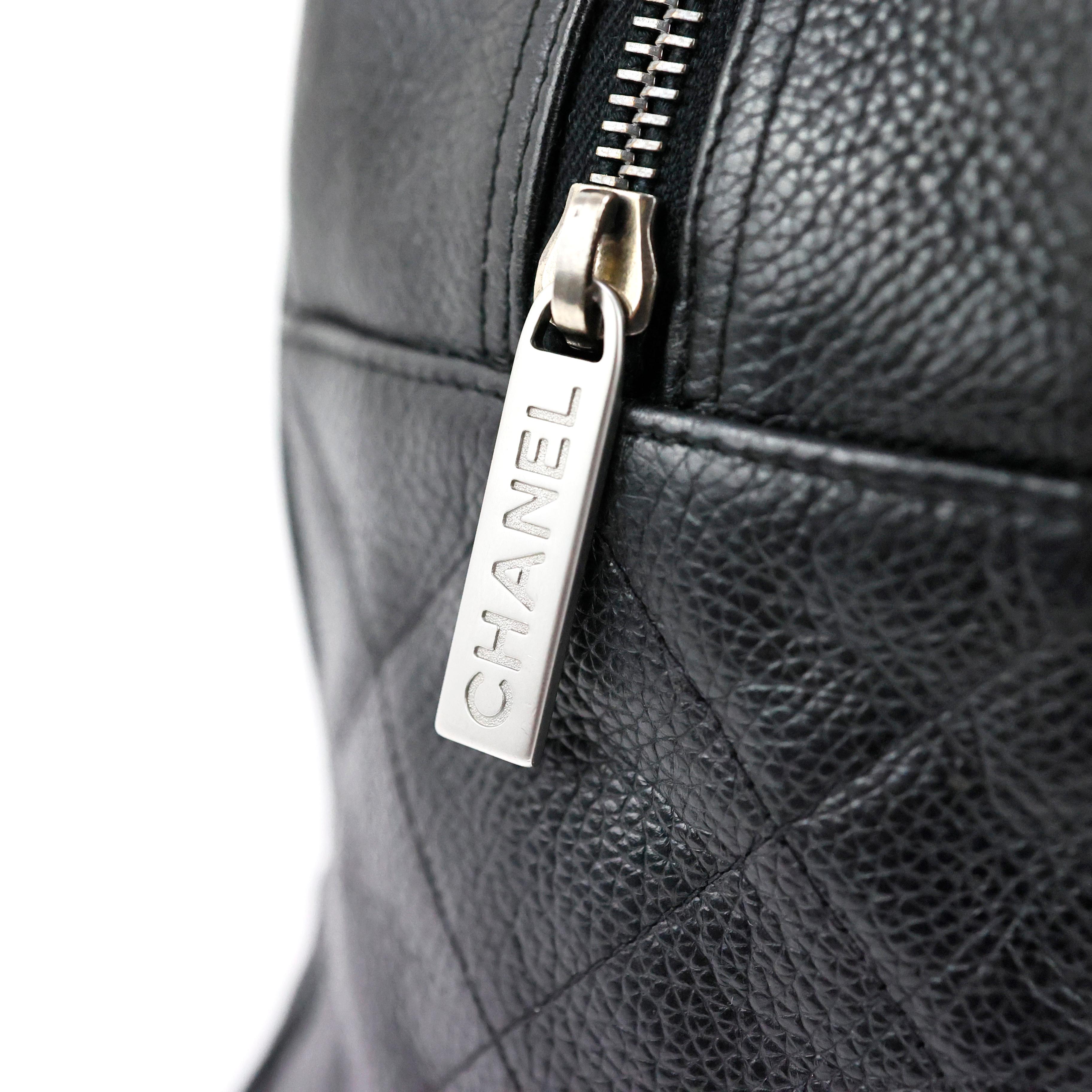 Chanel Black Quilted Calfskin Boston Travel Bag For Sale 5