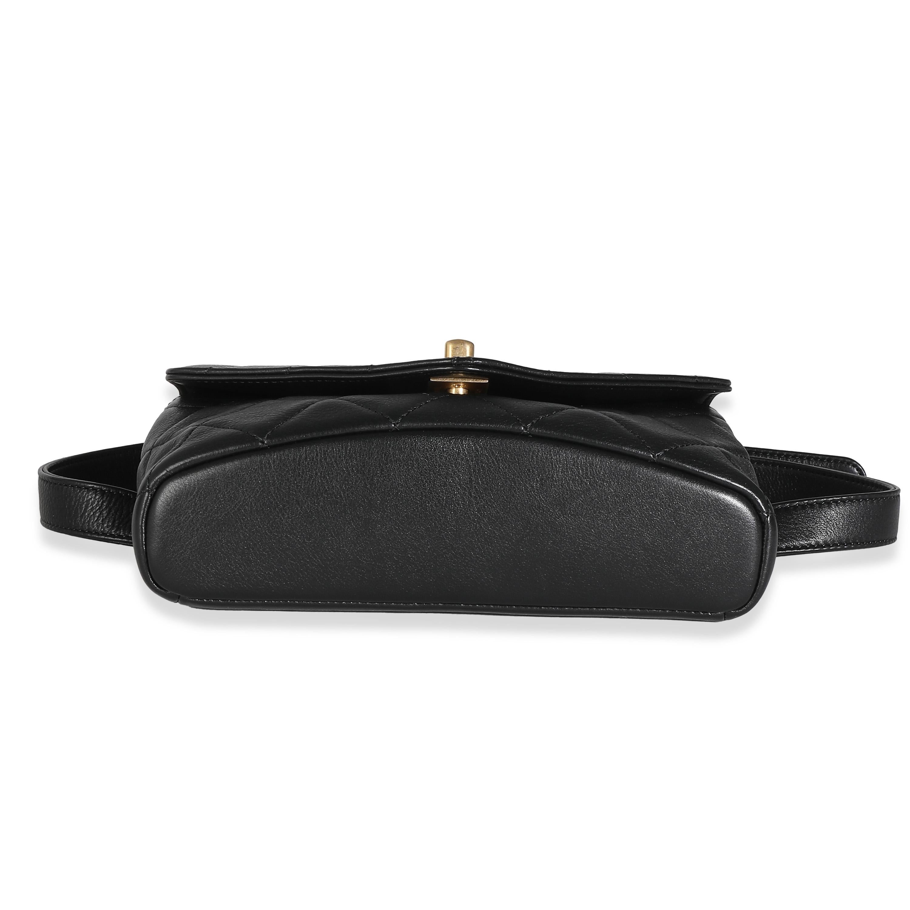 Chanel Black Quilted Calfskin Carry With Chic Flap Waist Bag For Sale 1
