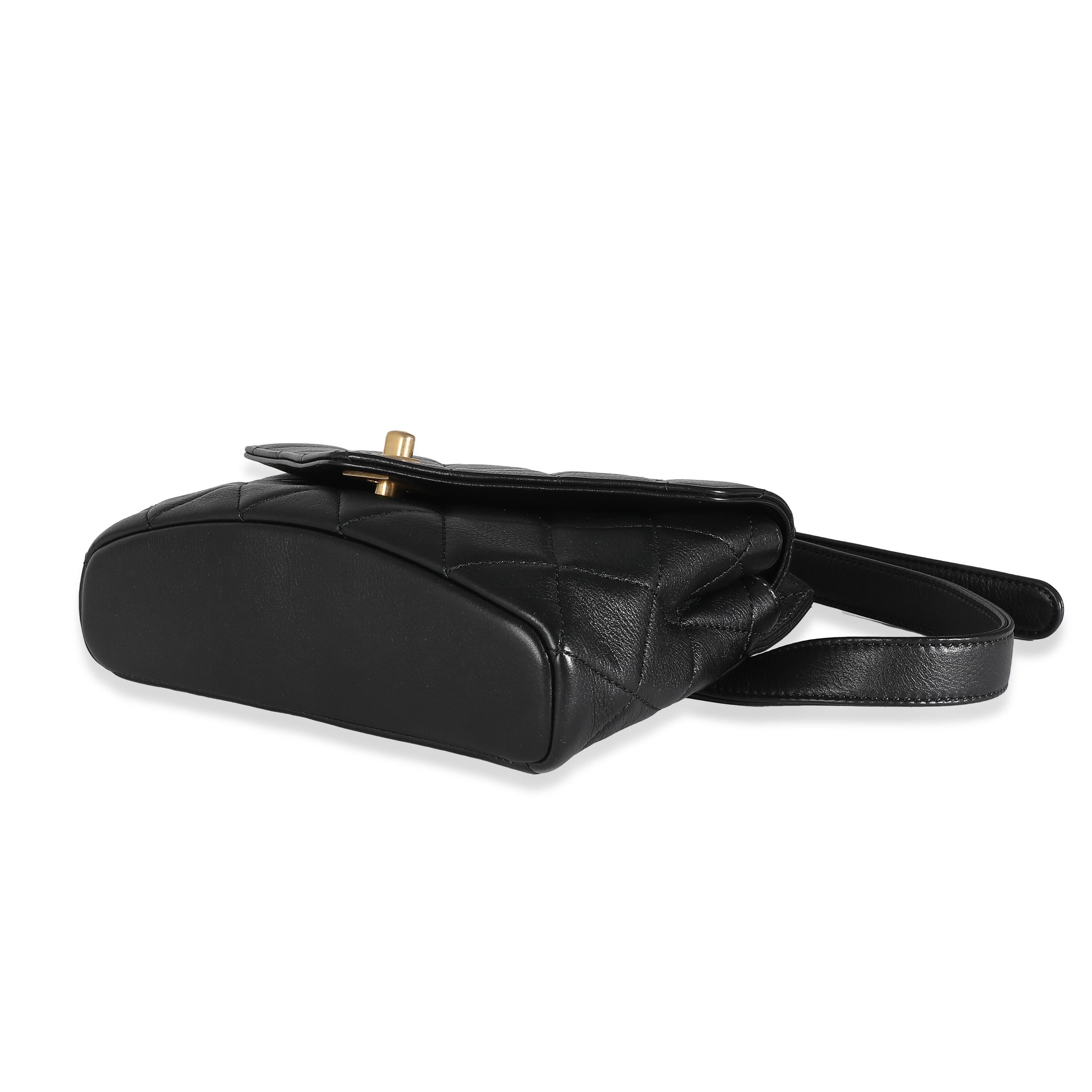 Chanel Black Quilted Calfskin Carry With Chic Flap Waist Bag For Sale 2