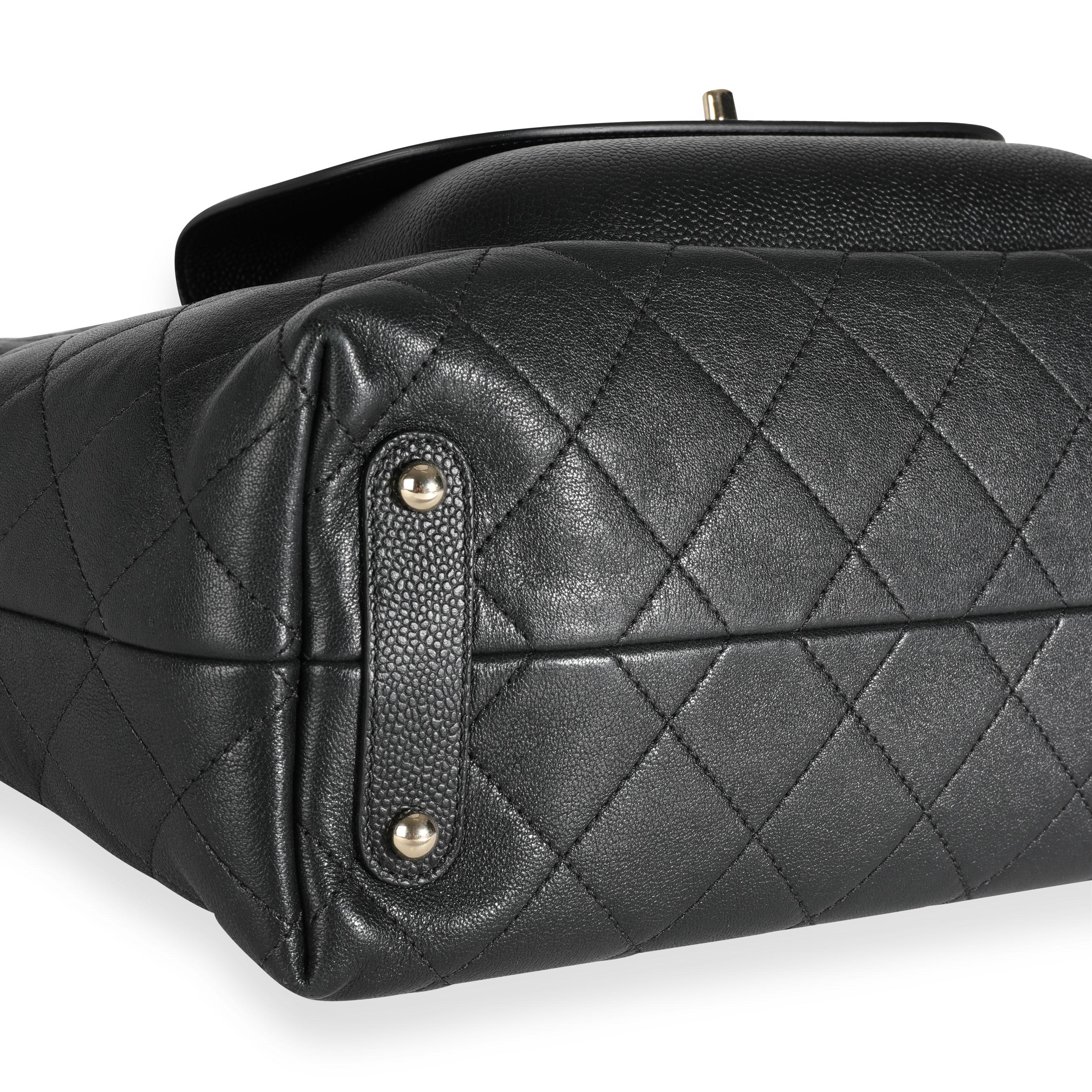 Women's Chanel Black Quilted Calfskin & Caviar Daily Round Tote