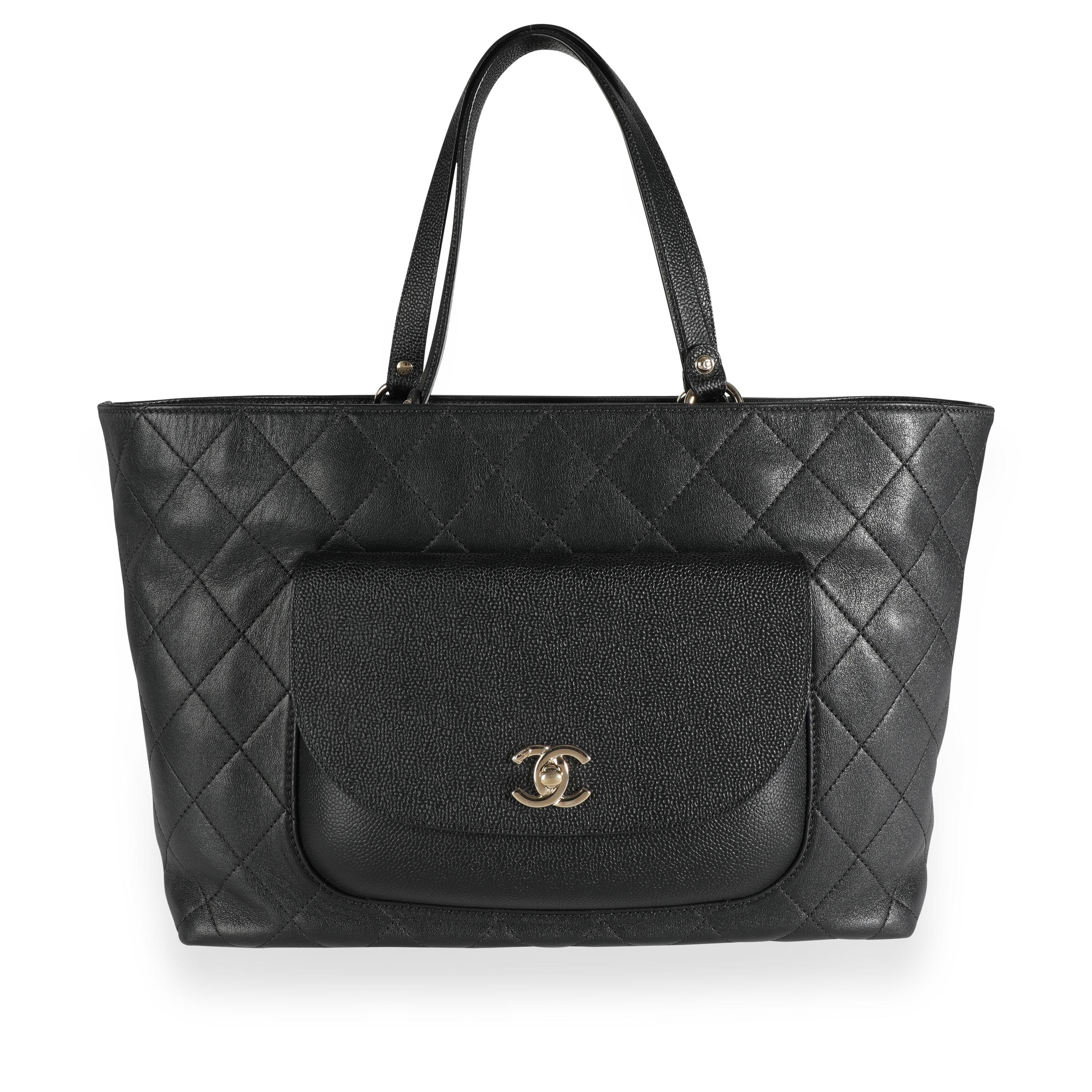 Chanel Black Quilted Calfskin & Caviar Daily Round Tote 1