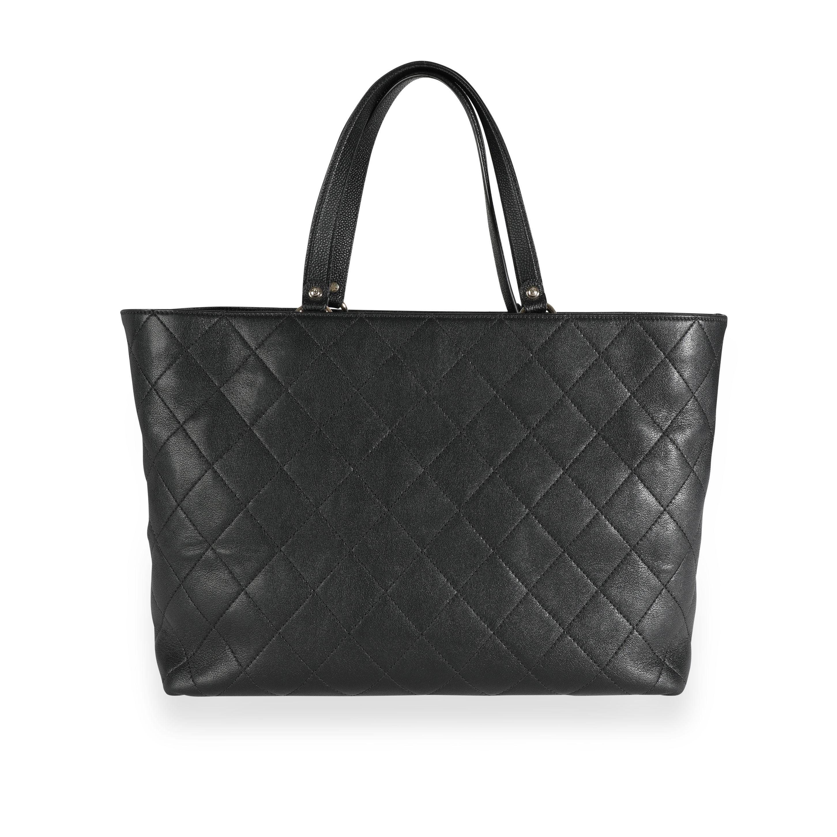 Chanel Black Quilted Calfskin & Caviar Daily Round Tote 2