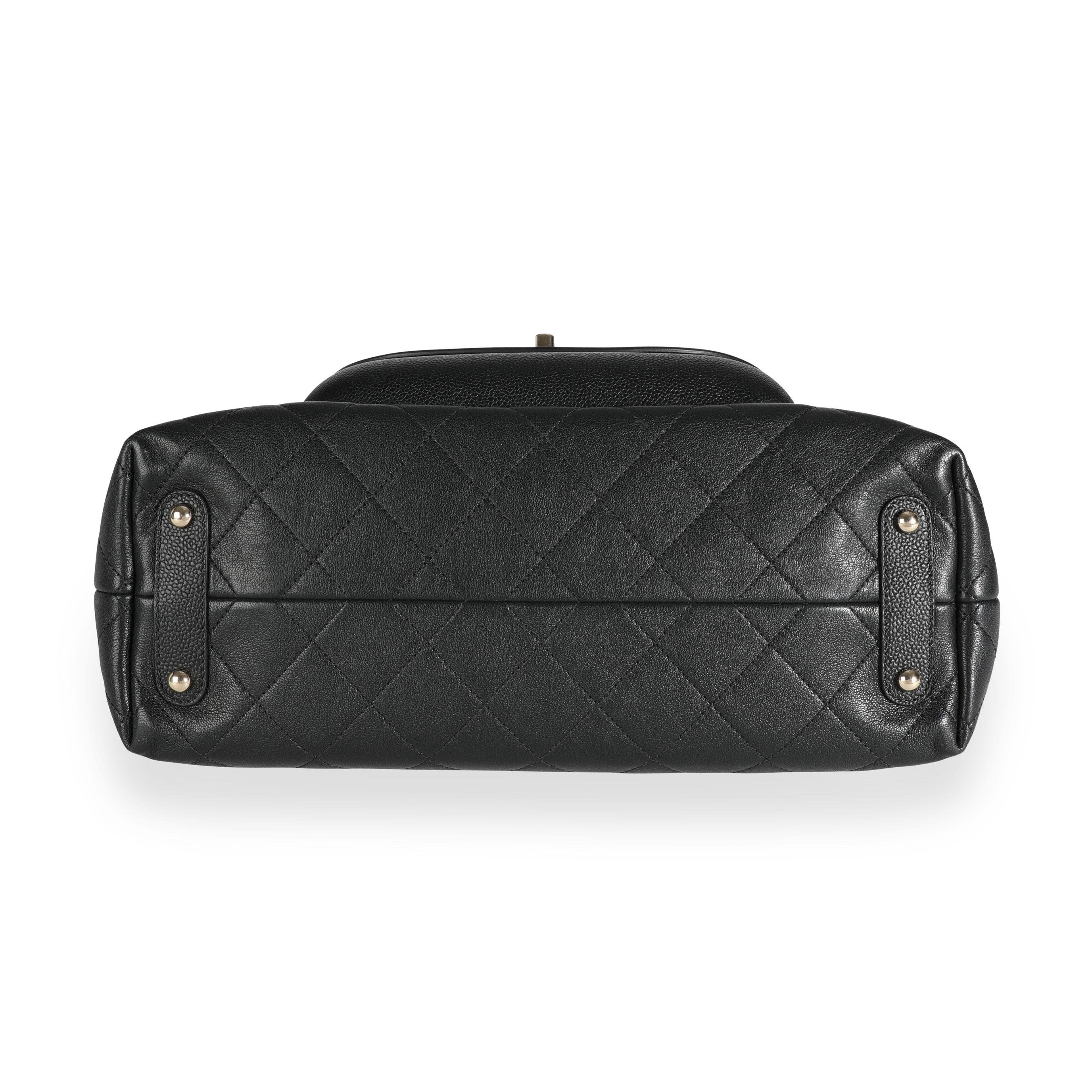 Chanel Black Quilted Calfskin & Caviar Daily Round Tote 3