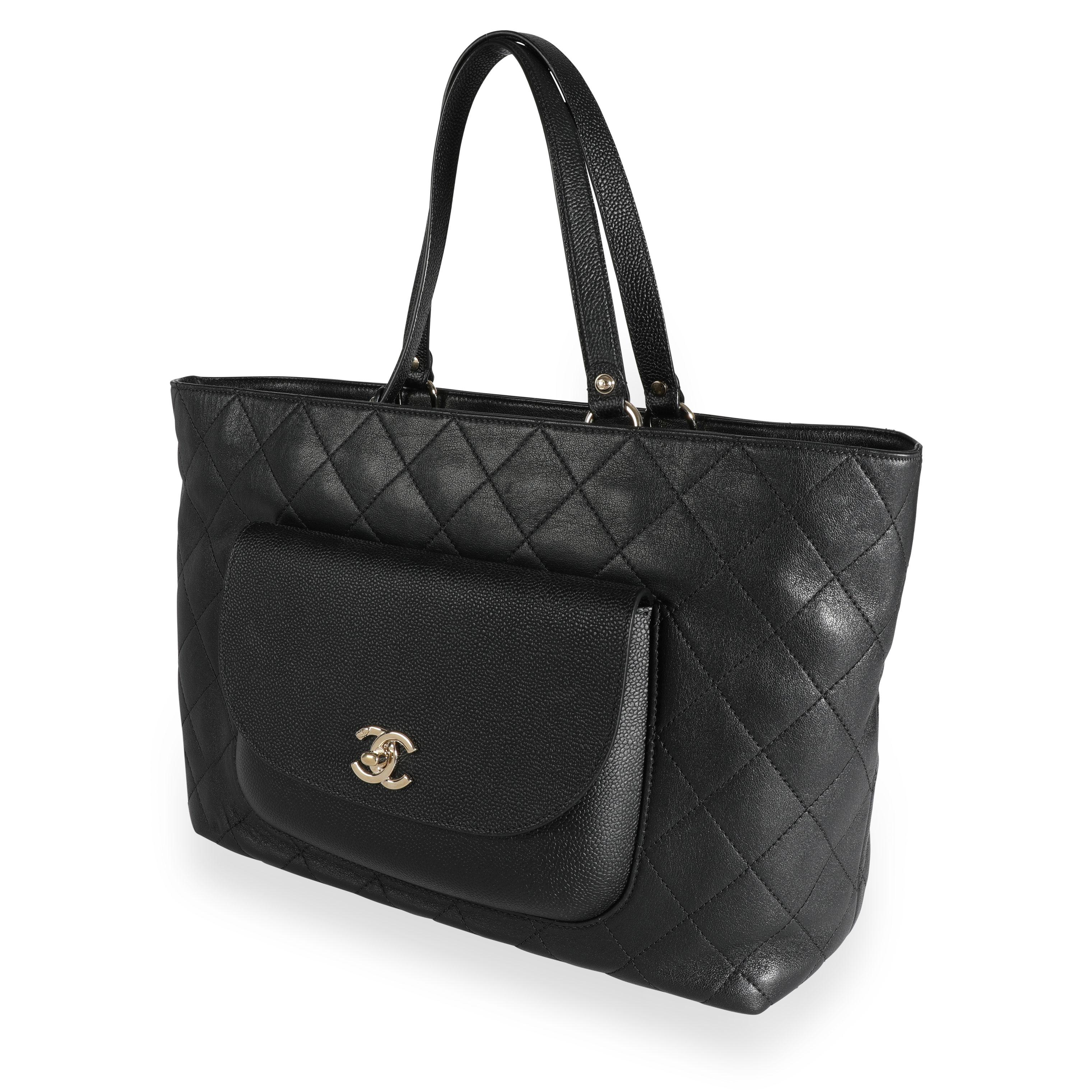 Chanel Chanel Schwarze runde Tragetasche aus gestepptem Kalbsleder & Kaviar 4