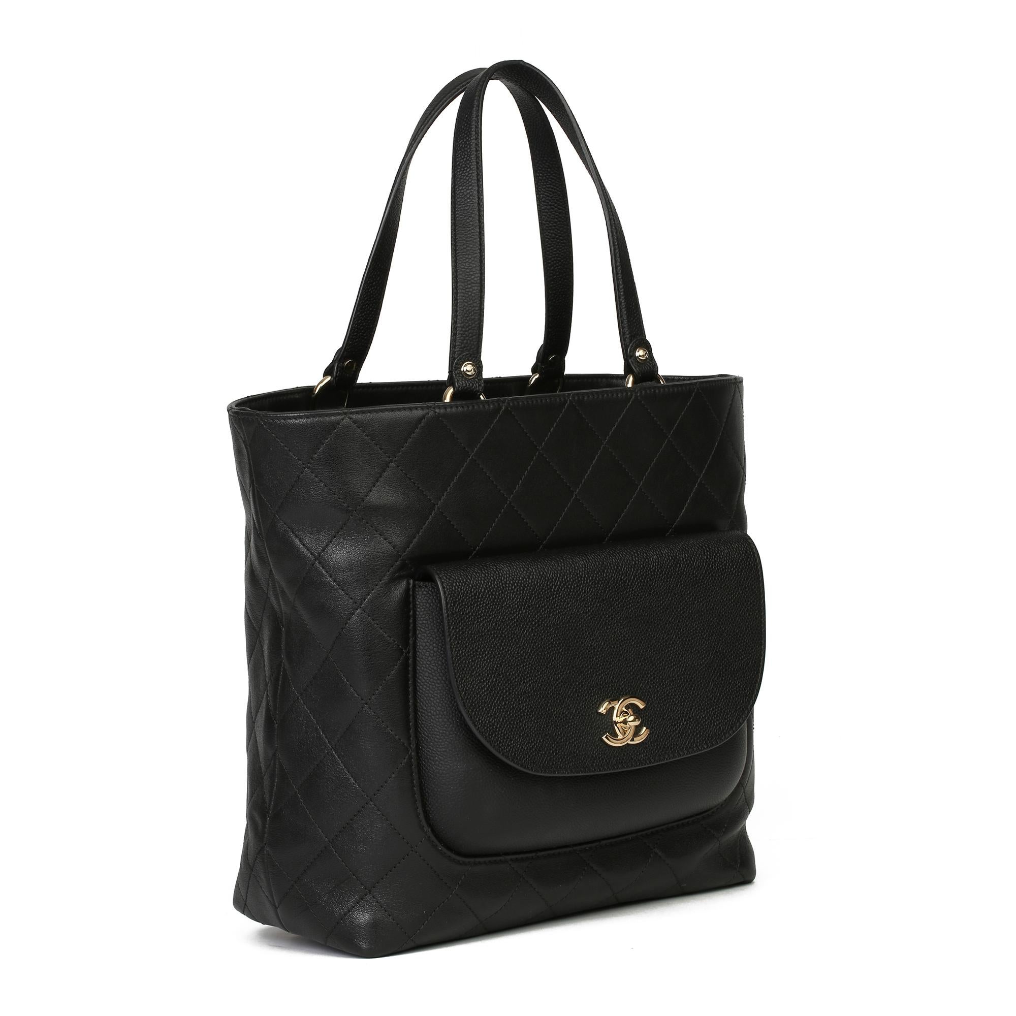 CHANEL
Black Quilted Calfskin & Caviar Leather Classic Tote

Xupes Reference: HB3920
Serial Number: 2458712
Age (Circa): 2018
Accompanied By: Chanel Dust Bag, Box 
Authenticity Details: Authenticity Card, Serial Sticker (Made in Italy) 
Gender: