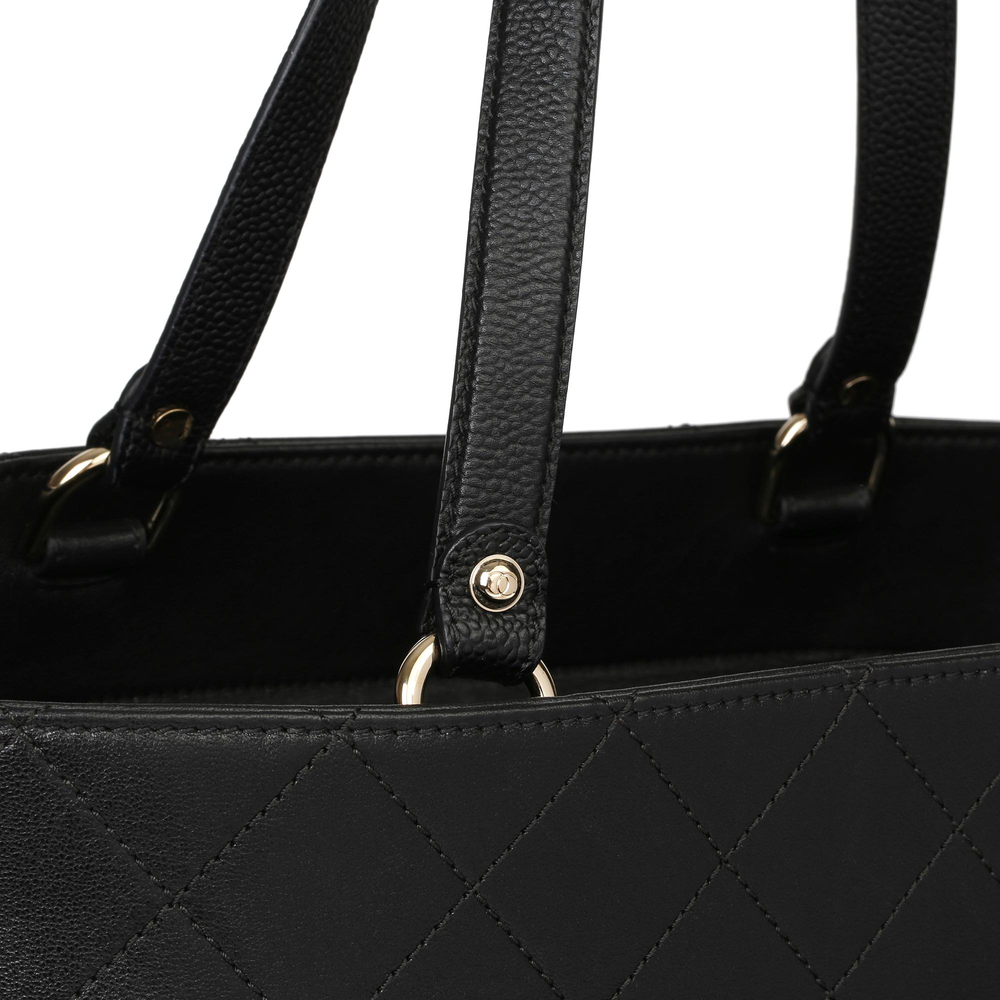 Chanel Black Quilted Calfskin & Caviar Leather Classic Tote 4