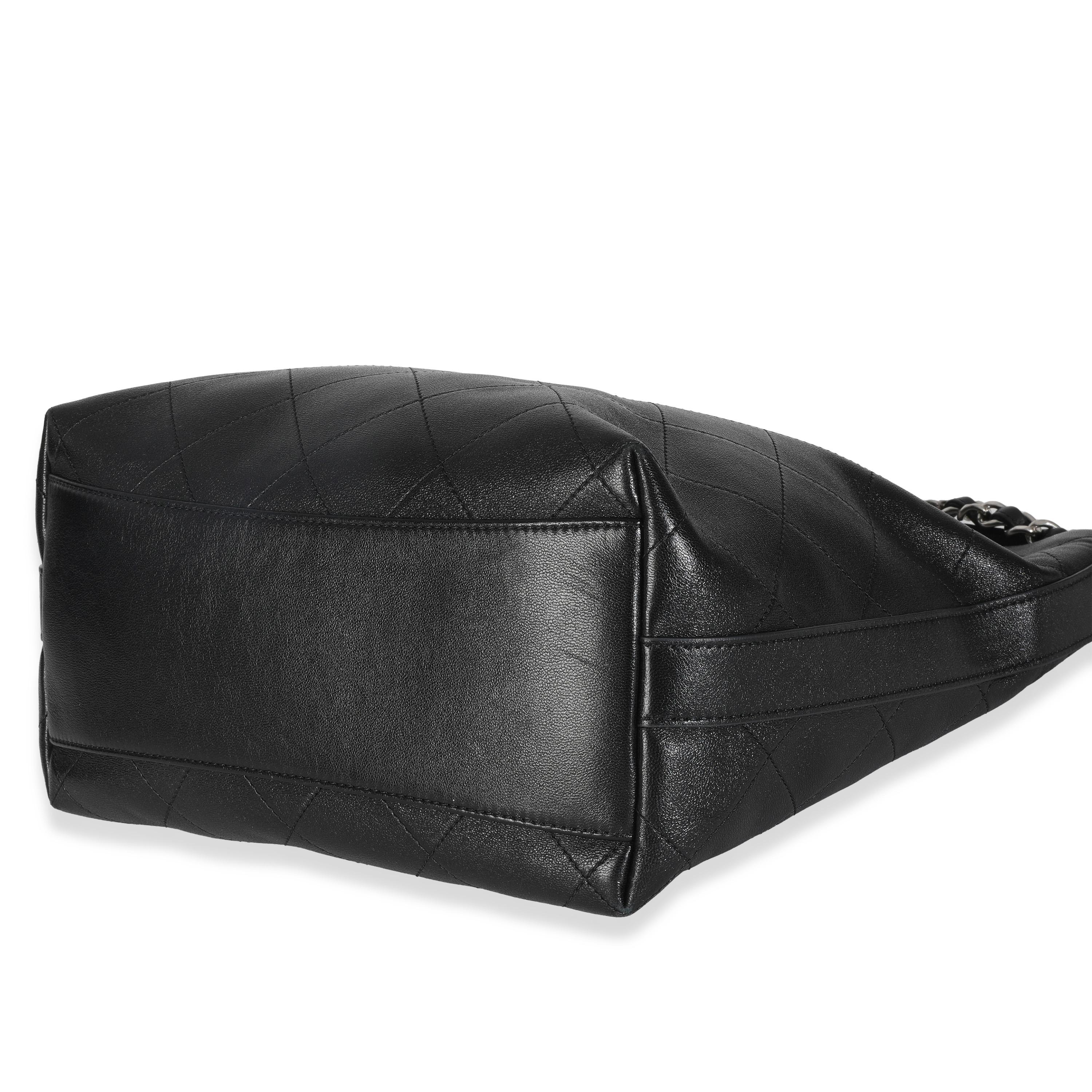 Chanel Black Quilted Calfskin CC Large Button Bucket Bag For Sale 2