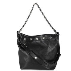 Chanel Black Quilted Calfskin CC Large Button Bucket Bag