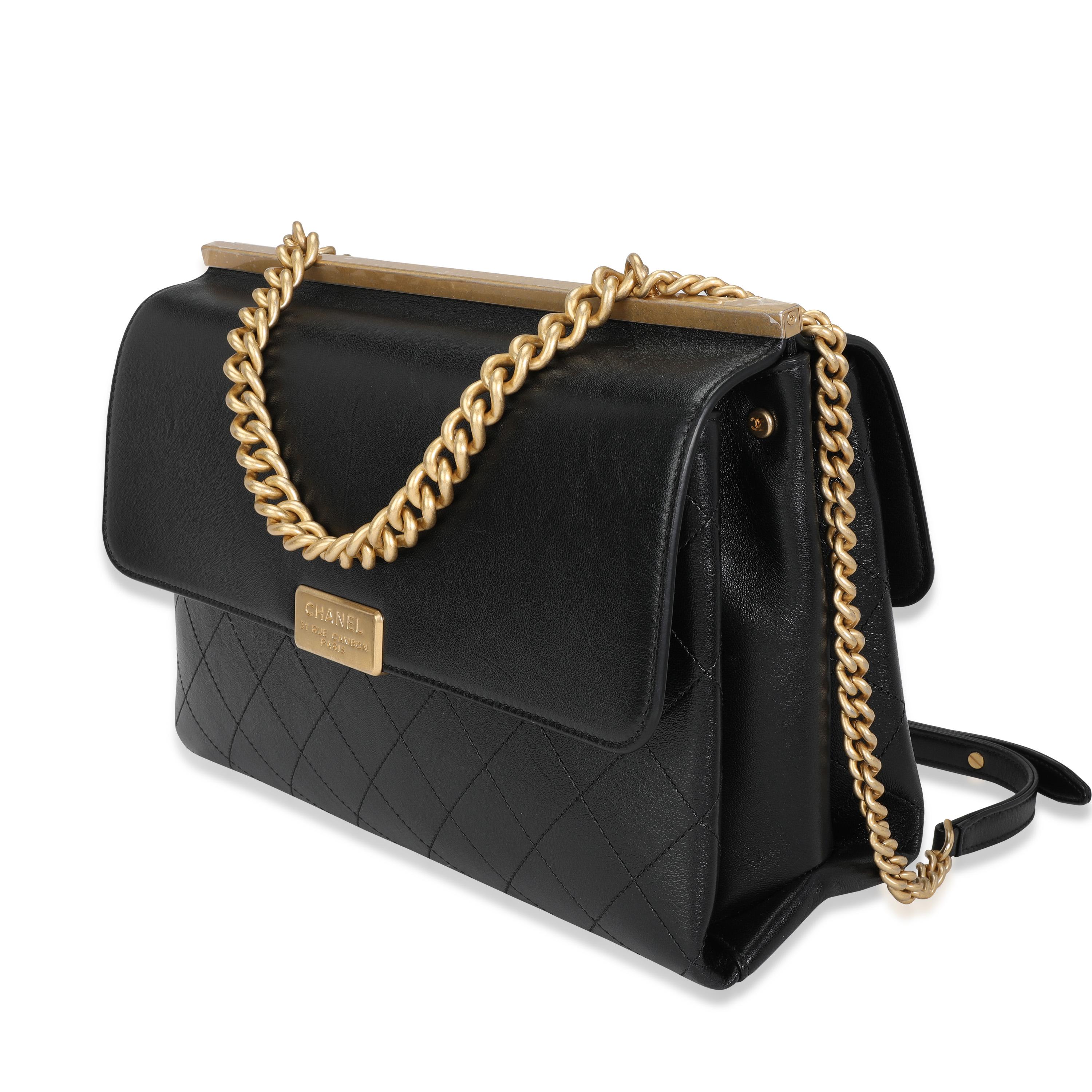 Chanel Borsa shopping a catena in pelle di vitello trapuntata nera In condizioni ottime a New York, NY