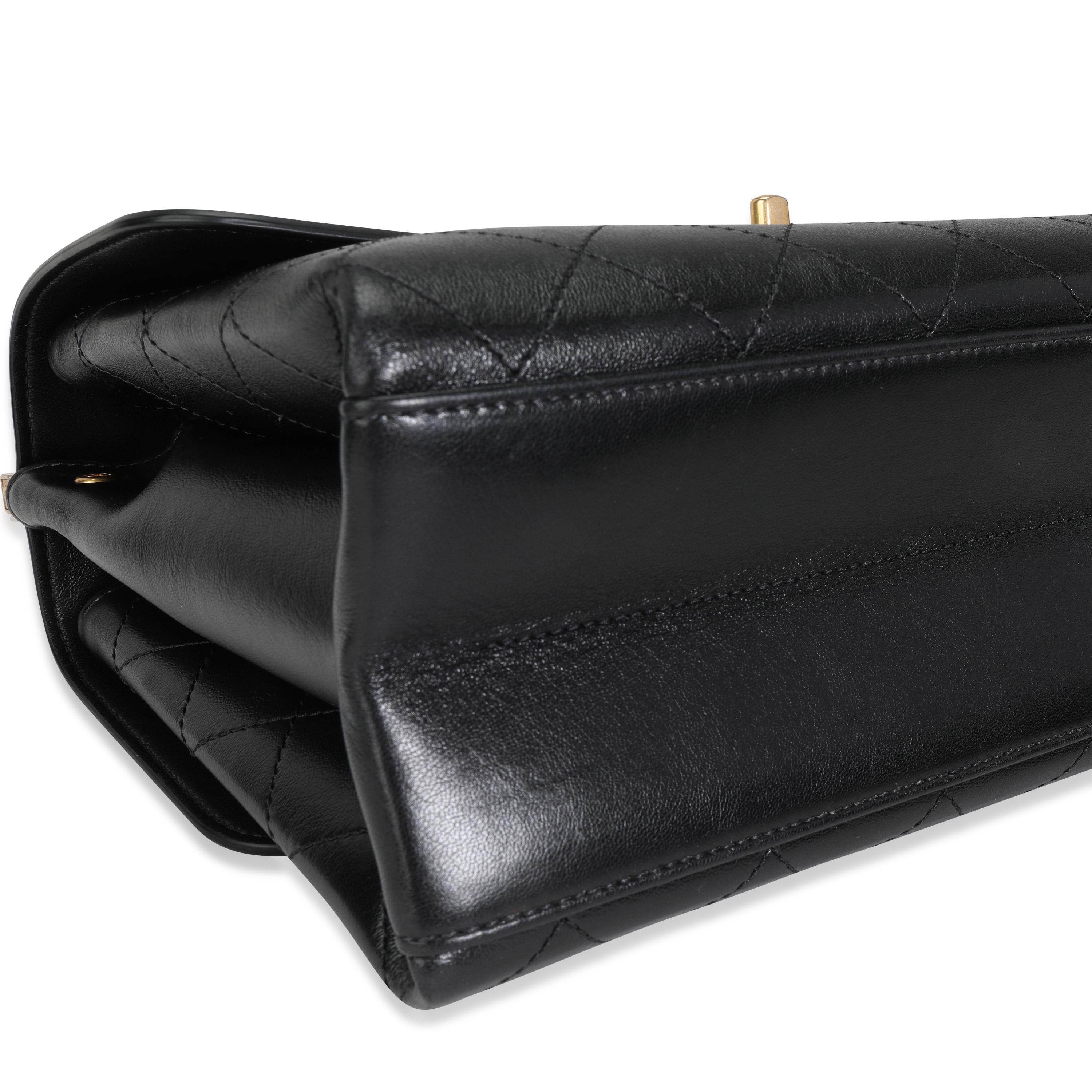 Chanel Borsa shopping a catena in pelle di vitello trapuntata nera 1