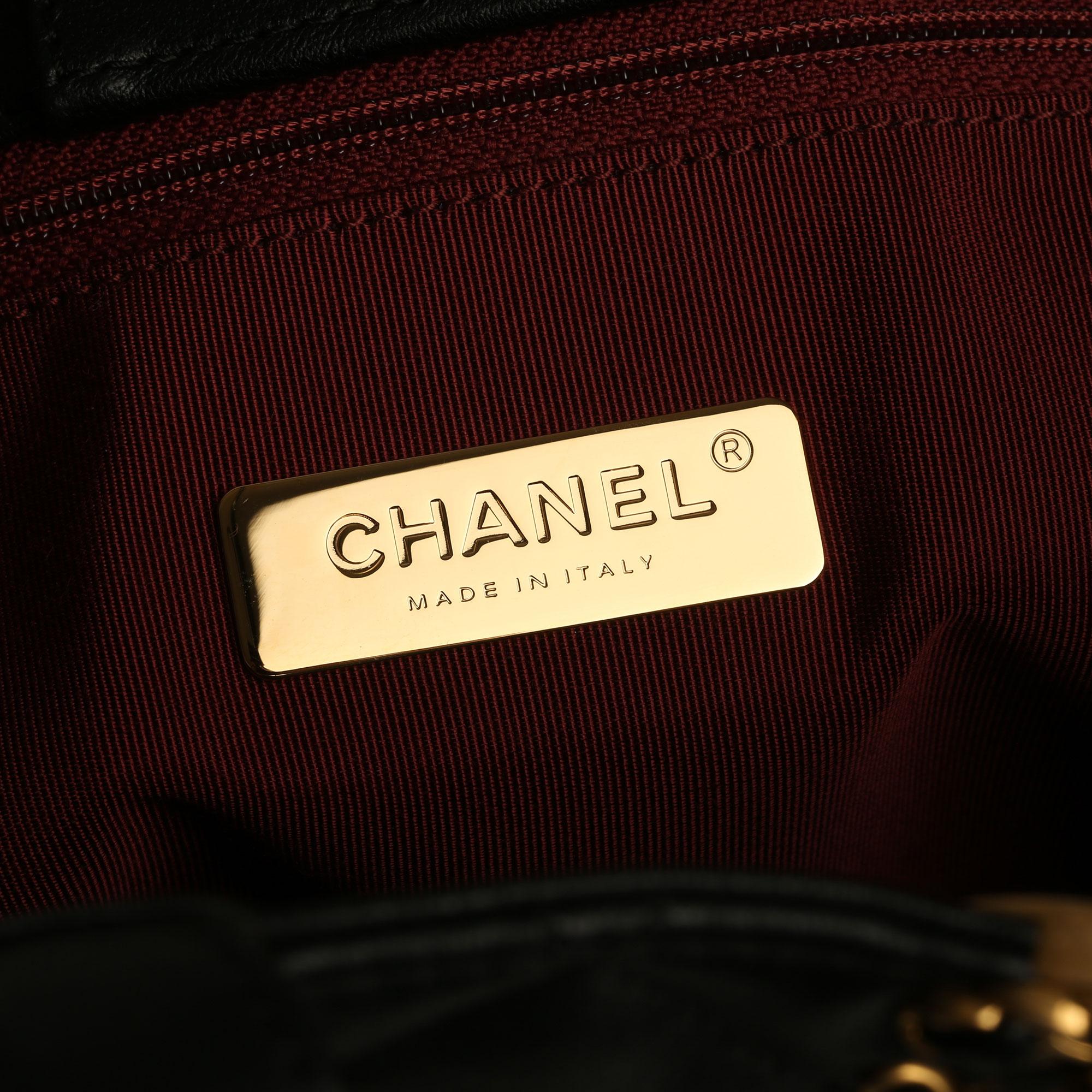 Chanel Black Quilted Calfskin Leather 19 Shoulder Tote  3
