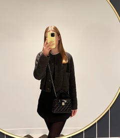 Chanel Schwarzes gestepptes Kalbsleder Nano Classic Kelly Shopper