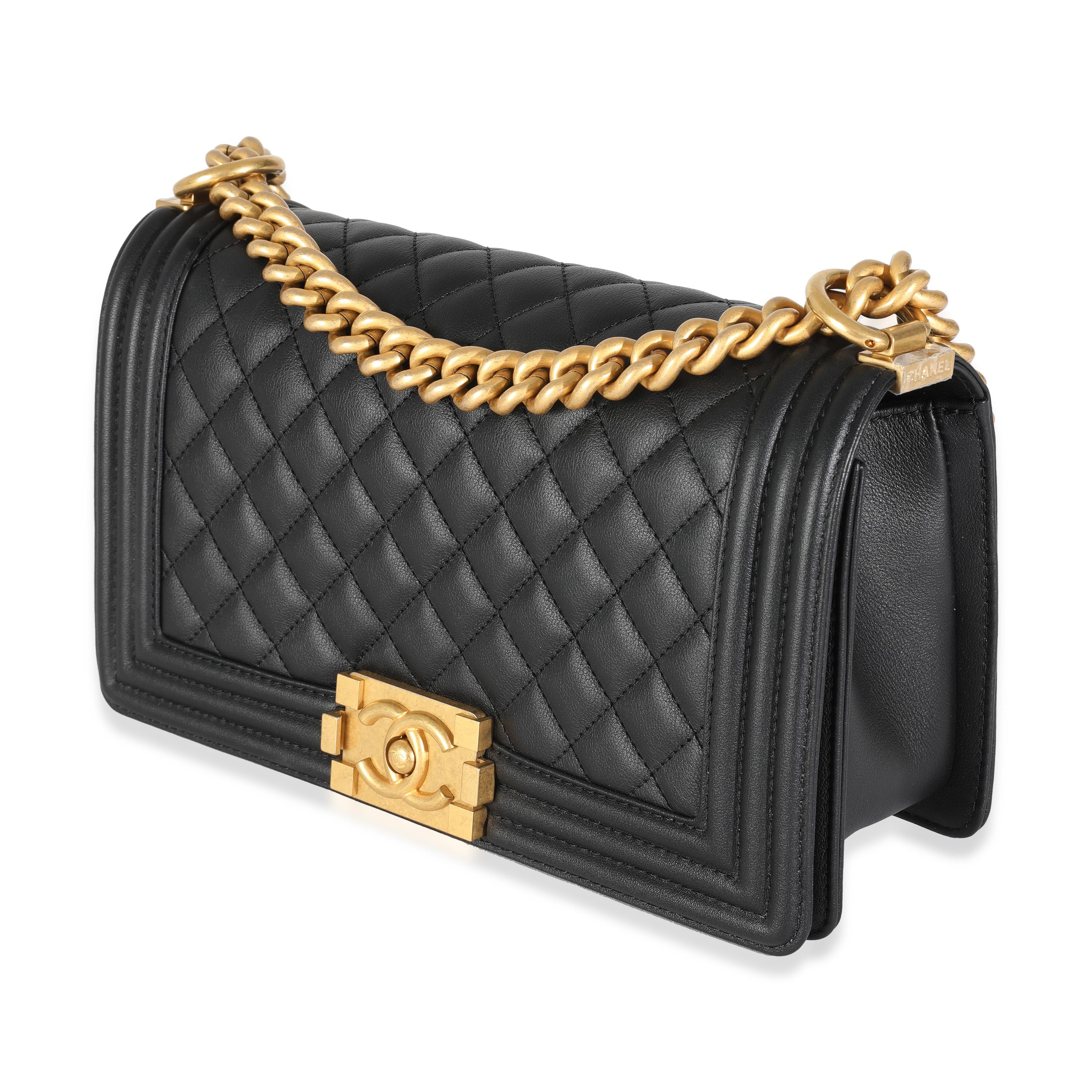 Women's or Men's Chanel Black Quilted Calfskin Medium Boy Bag