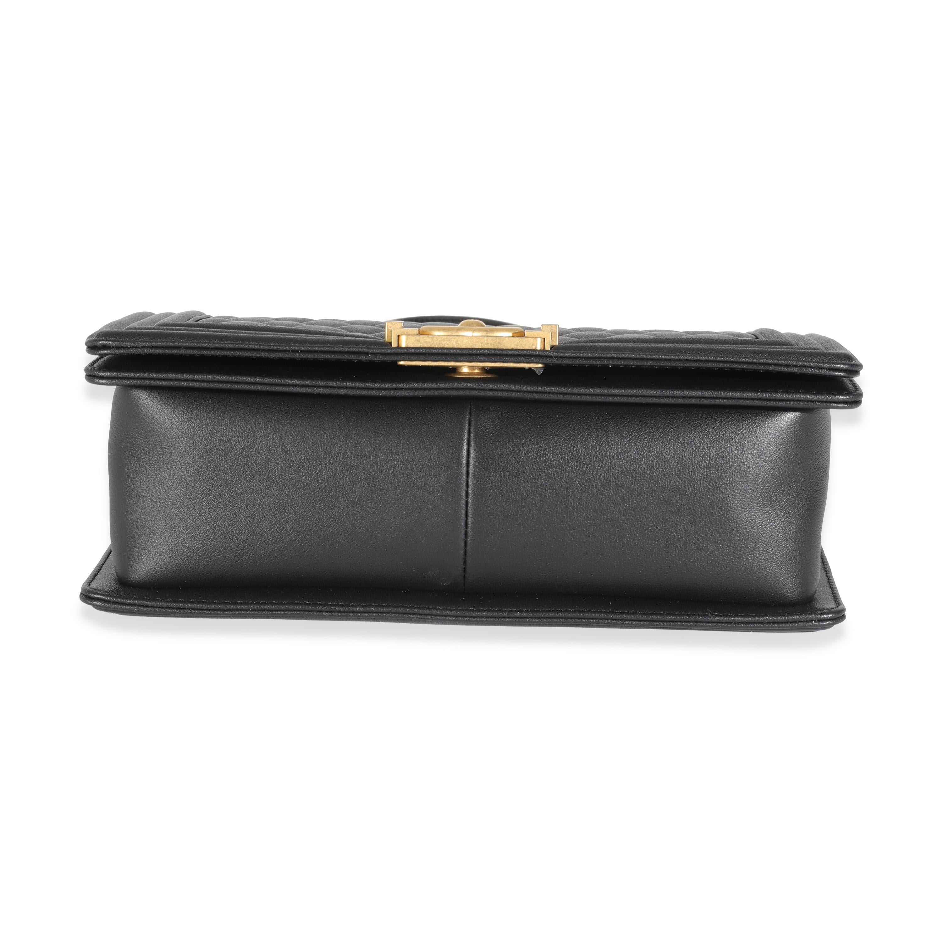 Chanel Black Quilted Calfskin Medium Boy Bag 4