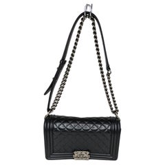 Chanel Black Quilted Calfskin Medium Boy Bag