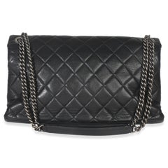 Chanel Black Quilted Calfskin Medium Burgundy Rocks Flap Bag