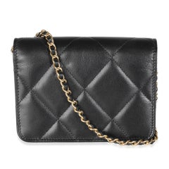 Chanel Black Quilted Calfskin Strass Mini Flap Bag