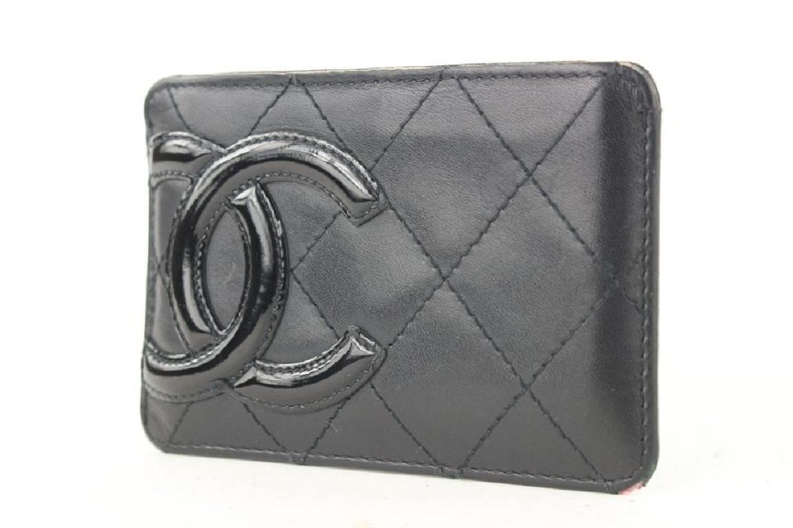 Auth CHANEL Planner Cover 6rings Caviar Skin Black Used