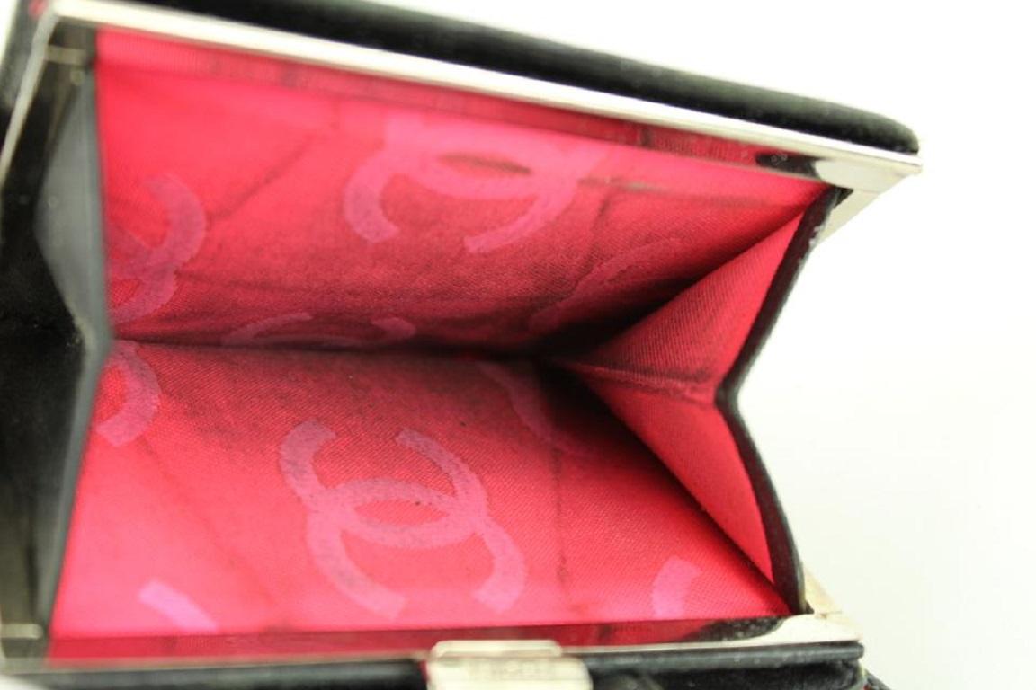 Portefeuille compact noir matelassé Cambon Ligne de Chanel 3C11117 en vente 5