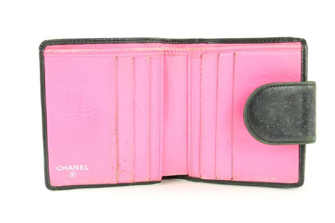 Portefeuille compact noir matelassé Cambon Ligne de Chanel 3C11117 État moyen - En vente à Dix hills, NY